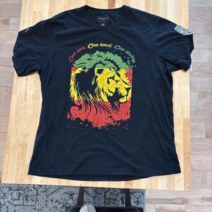 Bob Marley Family Defend Brooklyn OneLove Lion Black Short Sleeve TShirt Men 2XL